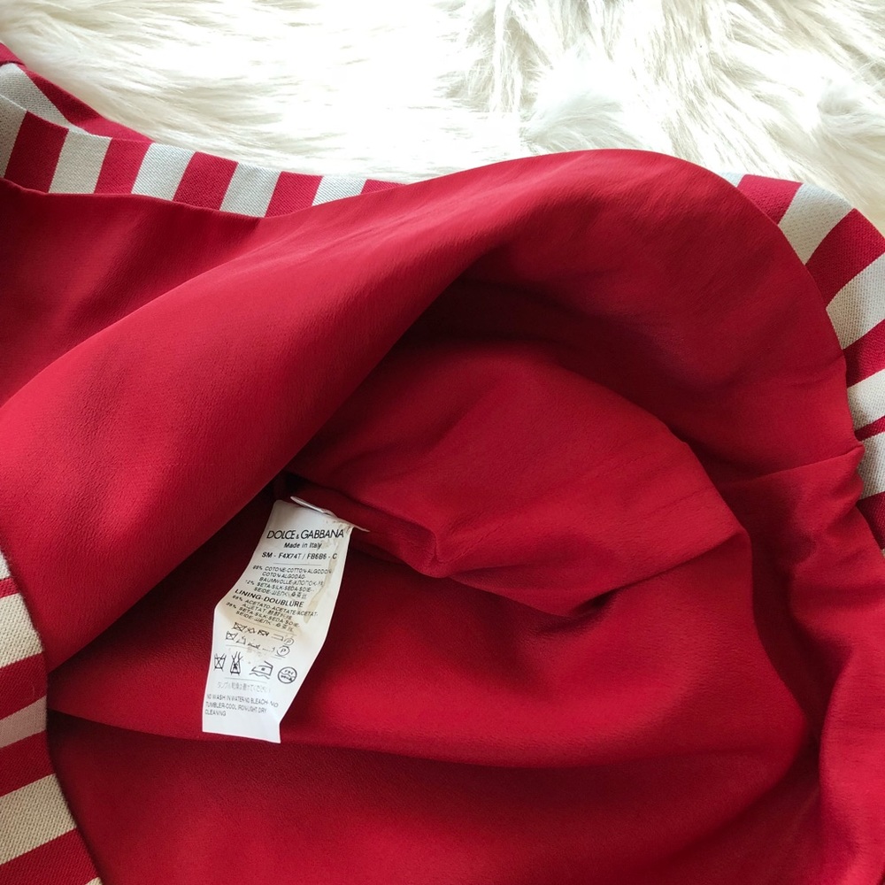 Dolce & Gabbana Red Striped Above Knees Skirt - Picture 5 of 7